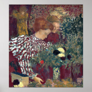 Póster Mujer de Eduardo Vuillard en un vestido rayado