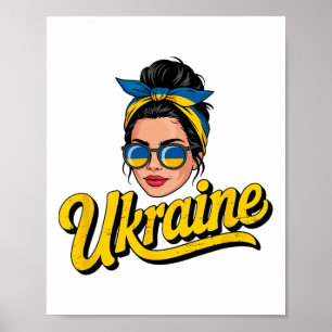Póster Mujer de estilo retro de Ucrania Gráfica Orgullo c