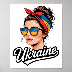 Póster Mujer de estilo retro de Ucrania Gráfico Orgullo c