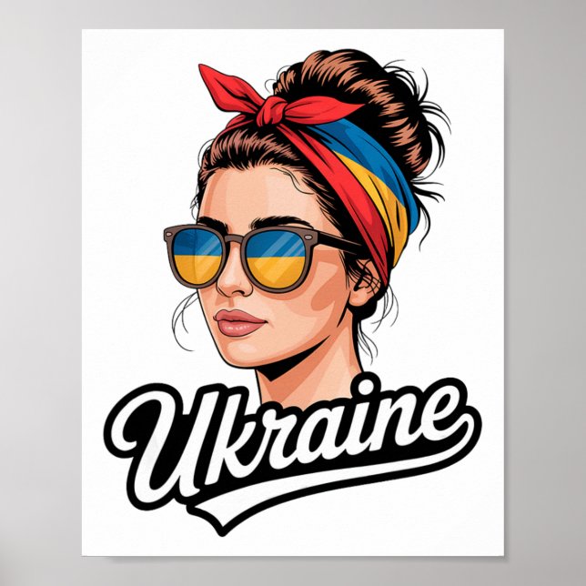 Póster Mujer de estilo retro de Ucrania Gráfico Orgullo c (Frente)