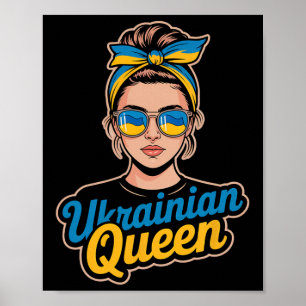 Póster Mujer de estilo retro de Ucrania Orgullo cultural