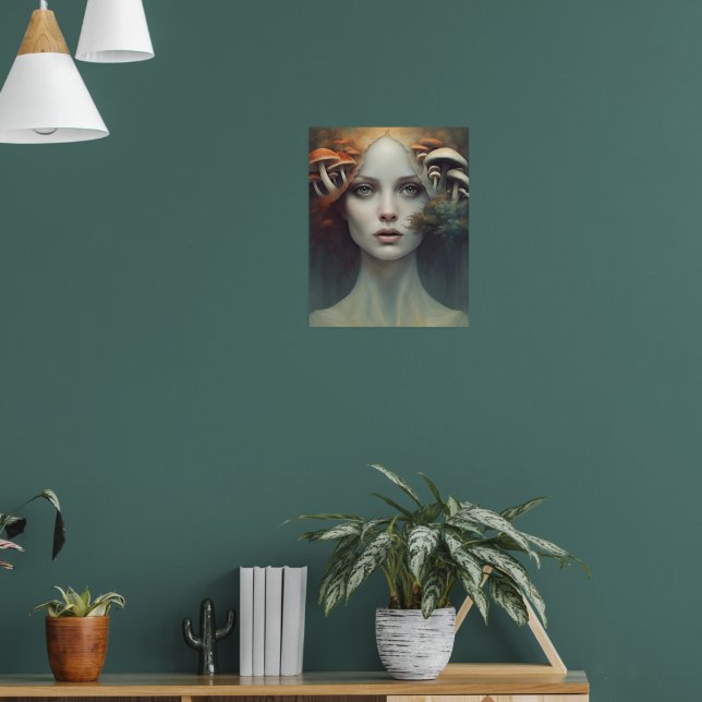 Póster Mujer de hongo de otoño (Salón 1)
