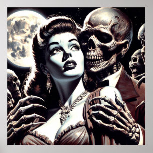 Póster Mujer de horror espeluznante