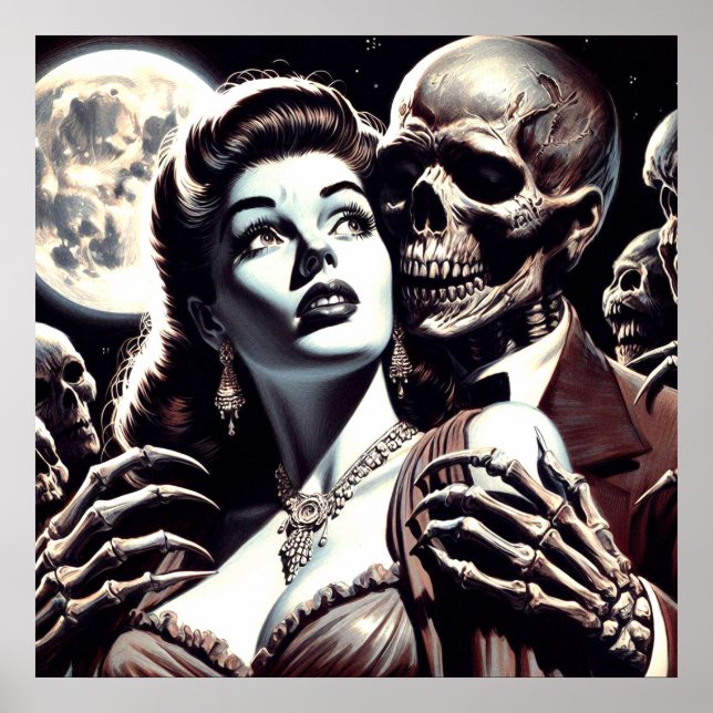 Póster Mujer de horror espeluznante (Frente)