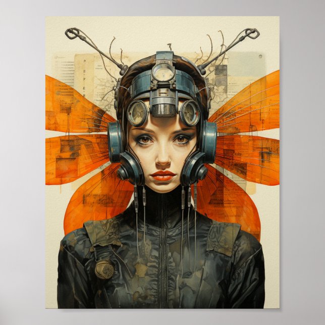 Póster Mujer de insectos de fantasía (Frente)