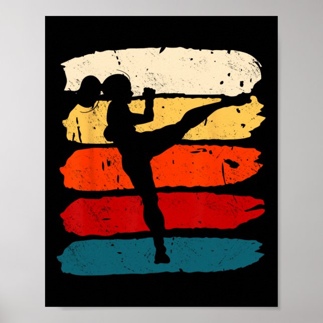 Póster Mujer de kickboxing Kickboxer Karate Boxeo Lucha d (Frente)