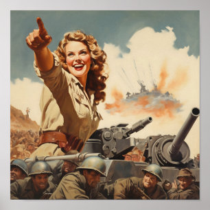 Póster Mujer de la Segunda Guerra Mundial