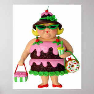 Póster Mujer de la torta