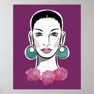 Póster Mujer de Mod Fleur de los años 60