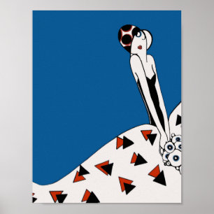 Póster Mujer de moda Art Deco – Geométrico vintage