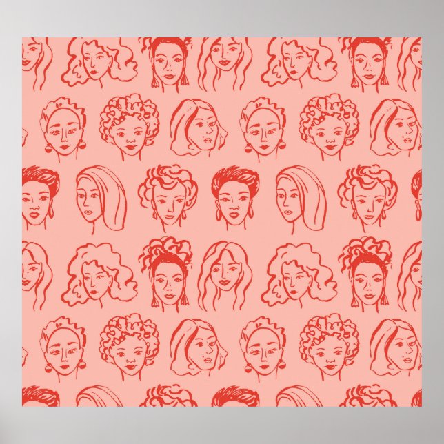 Póster Mujer de moda con la mano puesta (Frente)