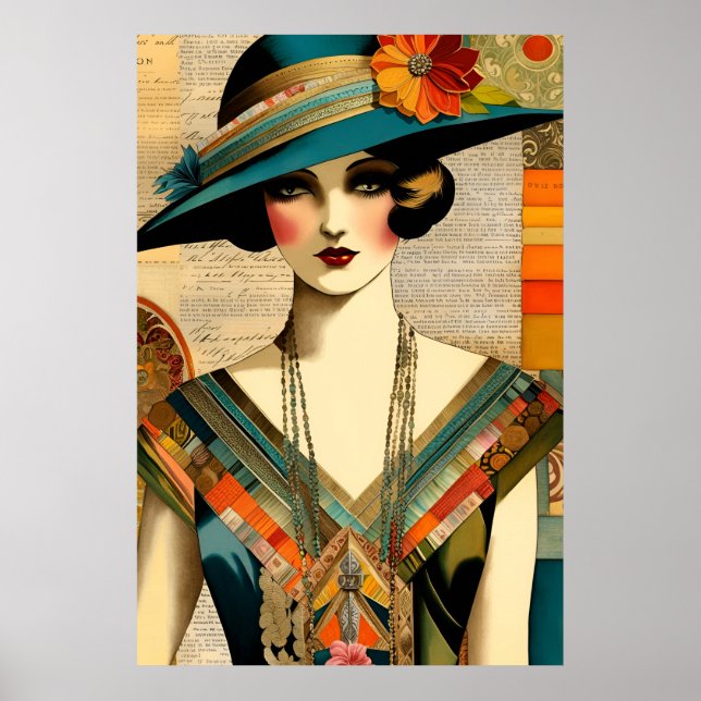 Póster Mujer de moda vintage (Frente)