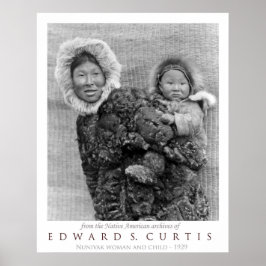 Póster Mujer de Nunivak llevando un niño