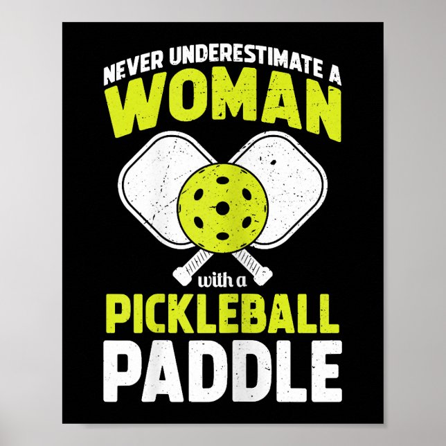 Póster Mujer de Pickleball Regalo Divertido para Jugadora (Frente)