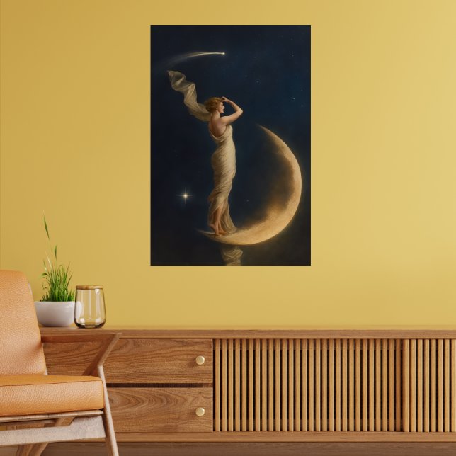 Póster Mujer de pie sobre una luna creciente (Salón 2)