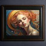 Póster Mujer de pintura azul Verde azulada naranja<br><div class="desc">Pintura azul Verde azulada naranja de una mujer La relación de aspecto es de 5:4. Fue diseñado para ser impreso como 5"×4",  10"x8" o 20"×16"</div>