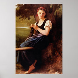 Póster Mujer de punto de William-Adolphe Bouguereau