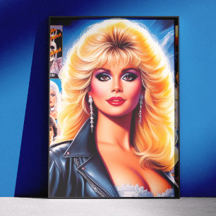Póster Mujer de Retrowave de los 80