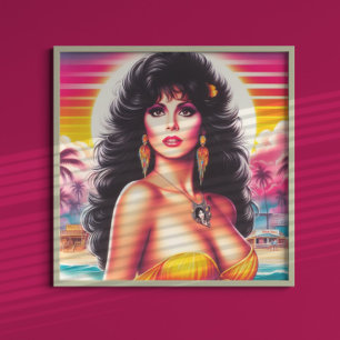 Póster Mujer de verano de los años 80