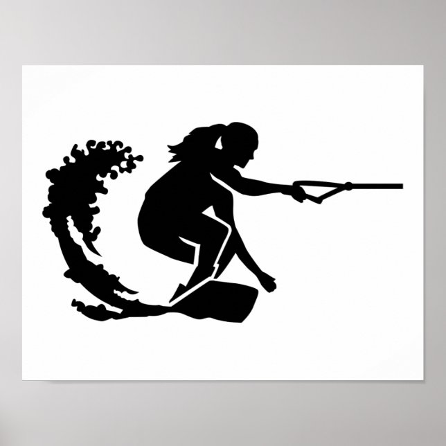 Póster Mujer de Wakeboard (Frente)
