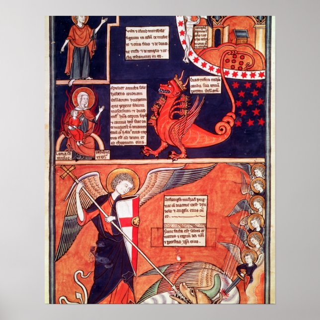 Póster Mujer del Apocalipsis atacada por los siete (Frente)