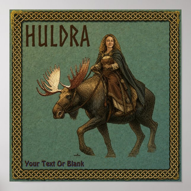Póster Mujer del Bosque Huldra Nórdica (Frente)