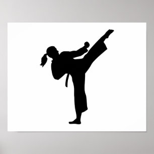 Póster Mujer del chica del karate