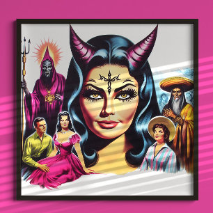 Póster Mujer del Diablo Vintage