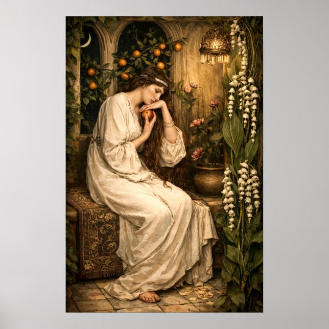 Póster Mujer del jardín nocturno (Frente)
