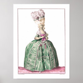 Póster Mujer del siglo XVIII con vestido verde