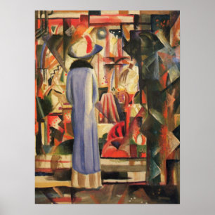 Póster Mujer delante de una vidriera por August Macke