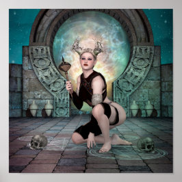 Póster mujer demón y stargate dimensional.