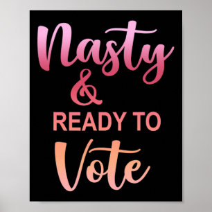 Póster Mujer desagradable y lista para votar Divertida po