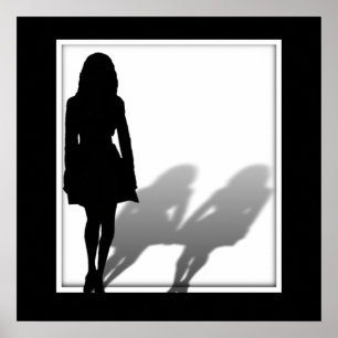 Póster Mujer desaparecida Silhouette