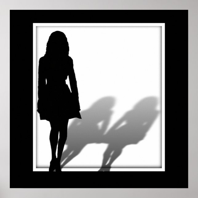 Póster Mujer desaparecida Silhouette (Frente)