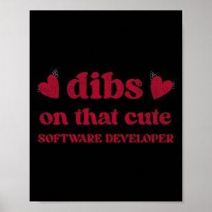 Póster Mujer desarrolladora de software divertida y linda