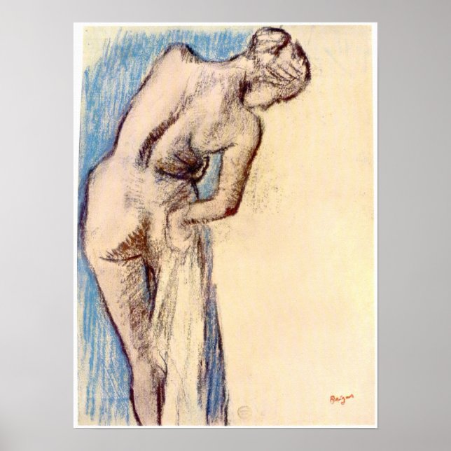 Póster Mujer después del baño por Edgar Degas (Frente)