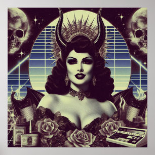 Póster Mujer diabólica retroonda