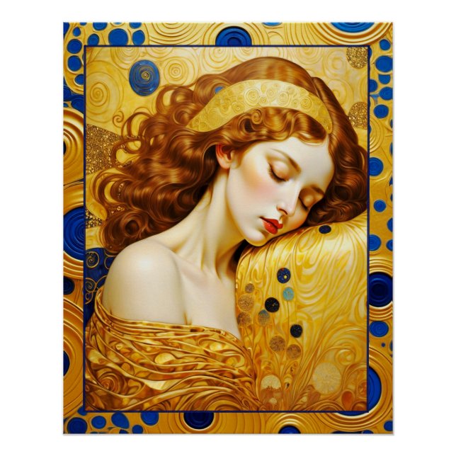 Póster Mujer durmiendo en el oro (Anverso)