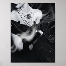 Póster Mujer elegante en Poster blanco y negro