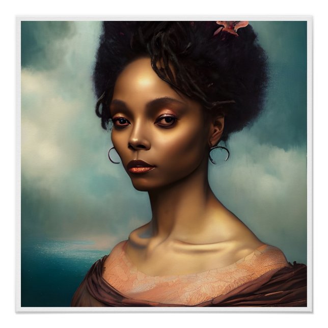 Póster Mujer elegante y hermosa del periodo regente (Anverso)