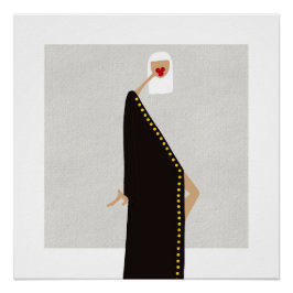 Póster Mujer en Arte de Moda Glam Negra
