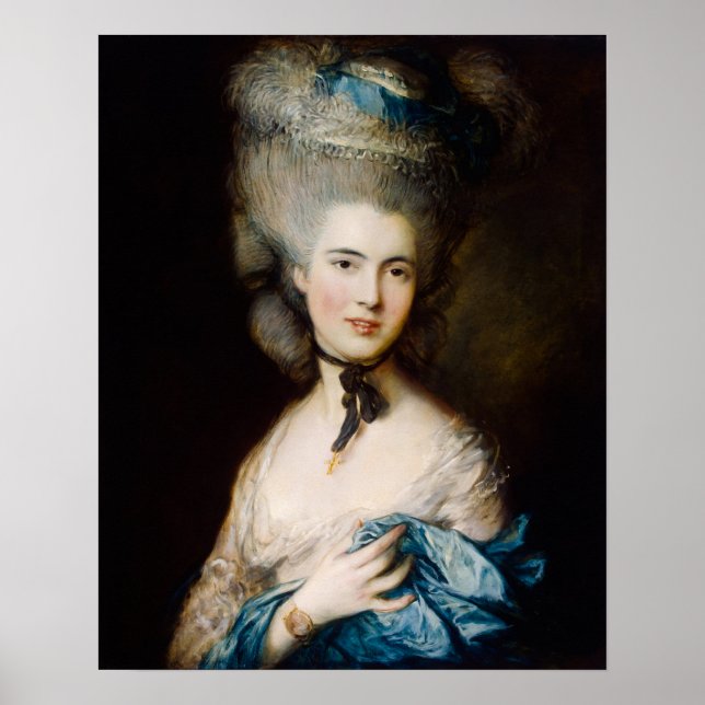 Póster Mujer en azul de Thomas Gainsborough (Frente)