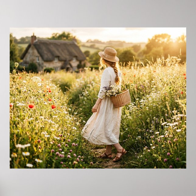 Póster Mujer en Campo de Trigo (Frente)