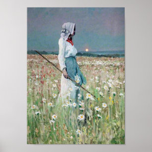 Póster Mujer en campo Poster Bella Artes de cosecha