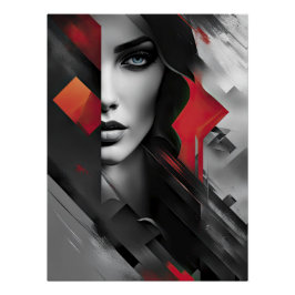 Póster Mujer en capas abstractas
