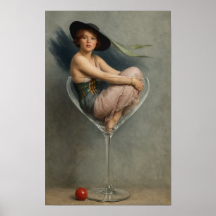 Póster Mujer En Copa De Martini