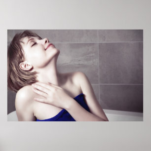 Póster Mujer en el baño