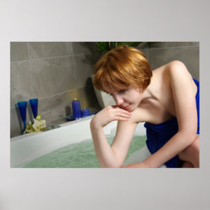 Póster Mujer en el baño