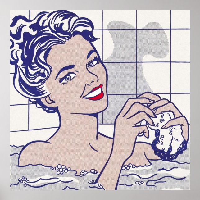 Póster Mujer en el baño por Roy Lichtenstein (Frente)